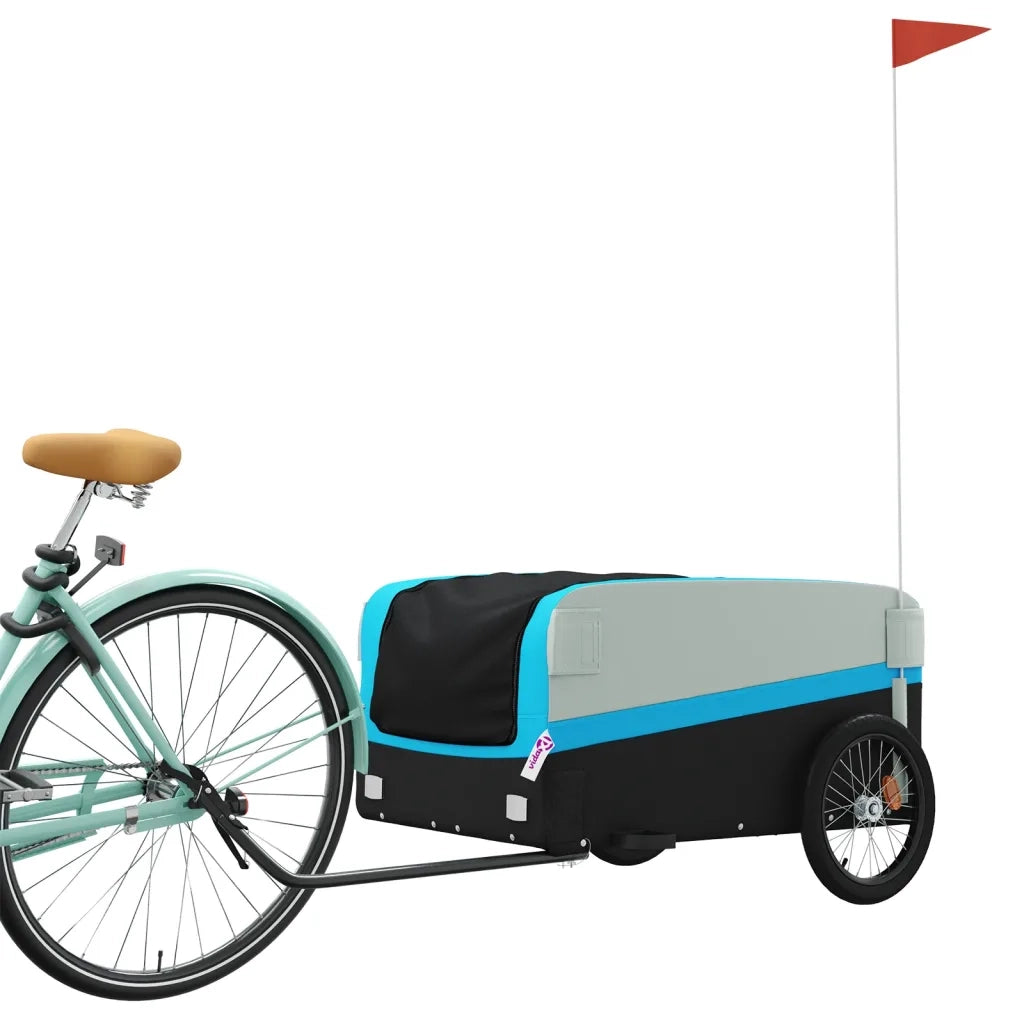 Rimorchio da Bici Nero e Blu 45 kg in Ferro CFW5671190
