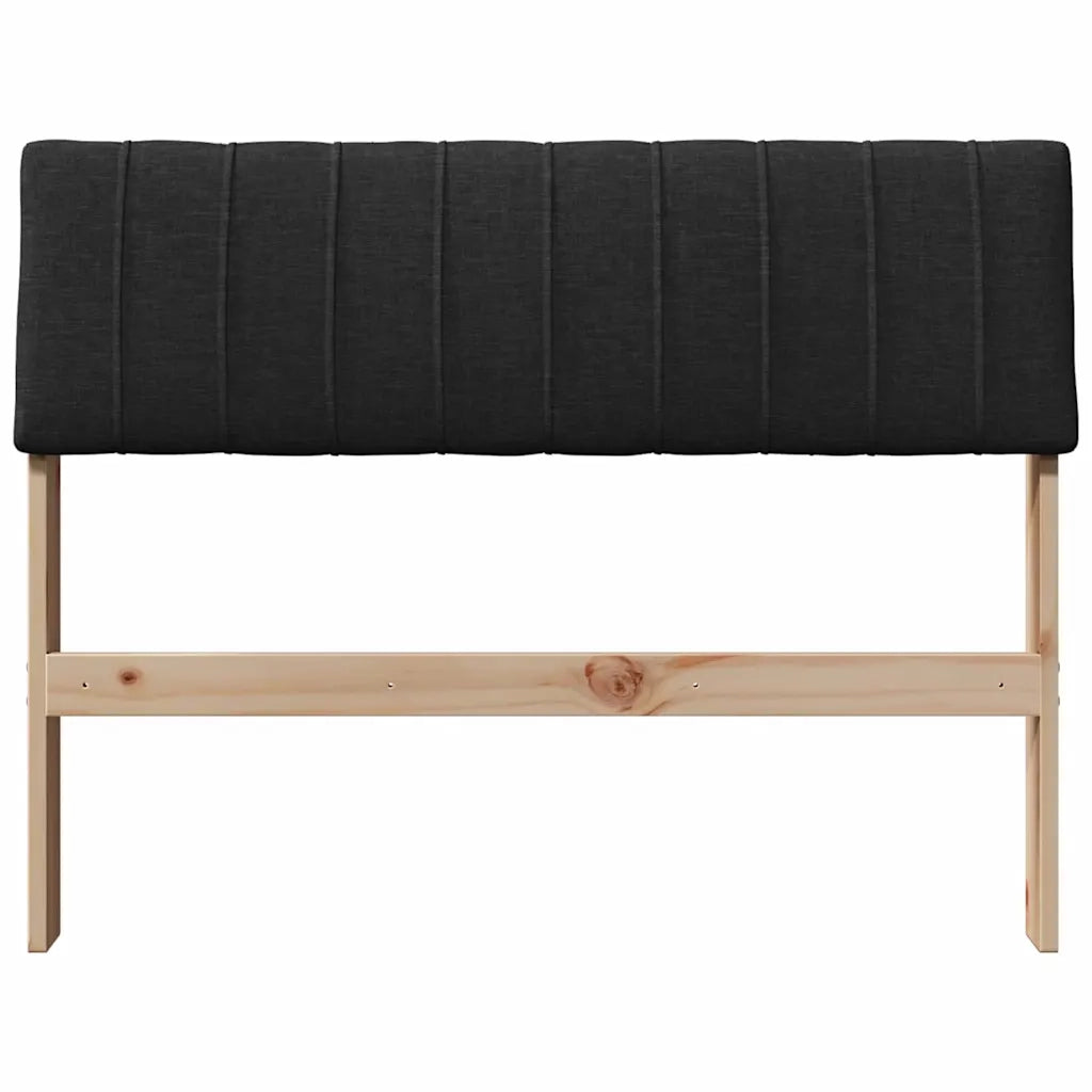 Testiera imbottita Nero 100 cm Pino massello 879246
