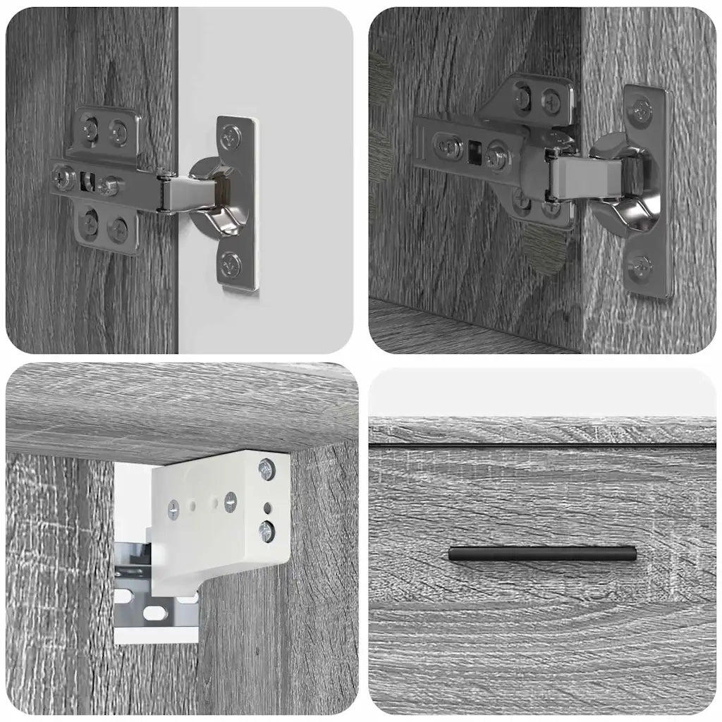 vidaXL Set di mobili per il bagno con cassetto 2 pcs Grigio sonoma