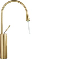 Lydia | Rubinetto da bagno Hotel Gastro oro | in acciaio inox per lavelli alti|rubinetto miscelatore 2 attacchi| Raccordo alta pressione alto bagno