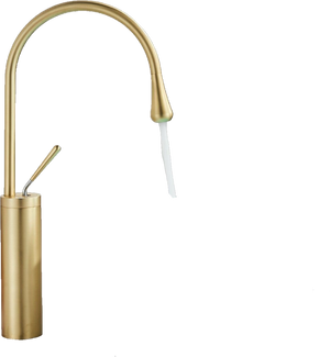 Lydia | Rubinetto da bagno Hotel Gastro oro | in acciaio inox per lavelli alti|rubinetto miscelatore 2 attacchi| Raccordo alta pressione alto bagno