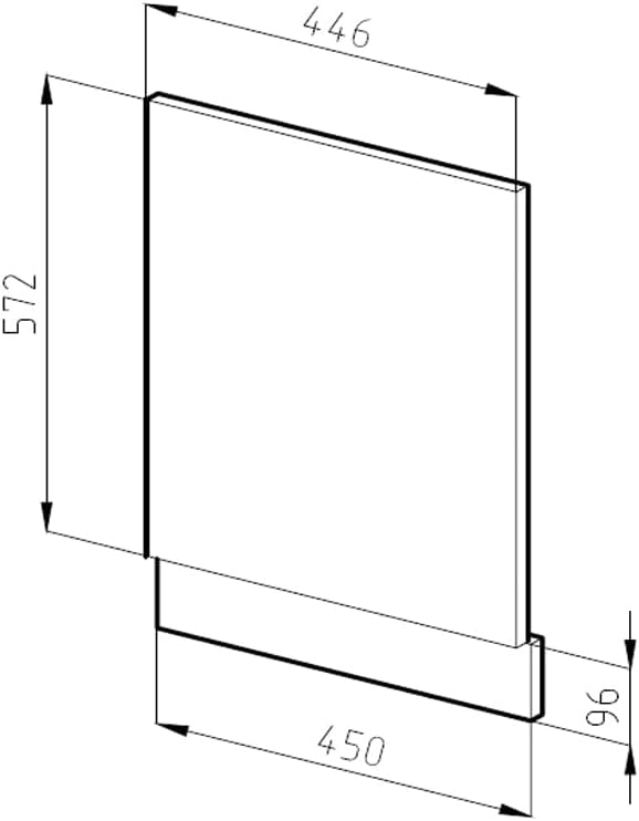 Pannello frontale R-Line, Grigio nobile, 45 cm, PL Marmo, per la libera combinazione all'interno di sistemi cucina modulari