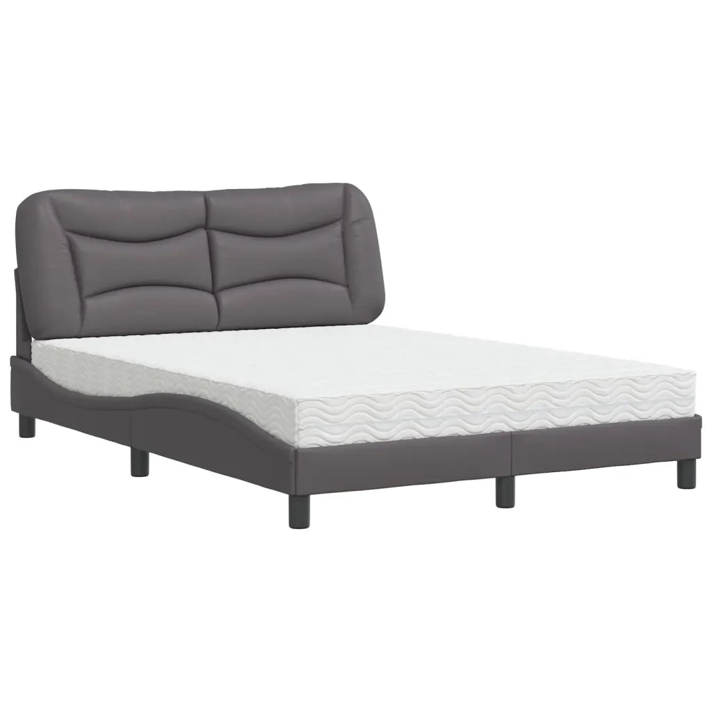 Letto con Materasso Hvar Grigio 120x200 cm in Similpelle