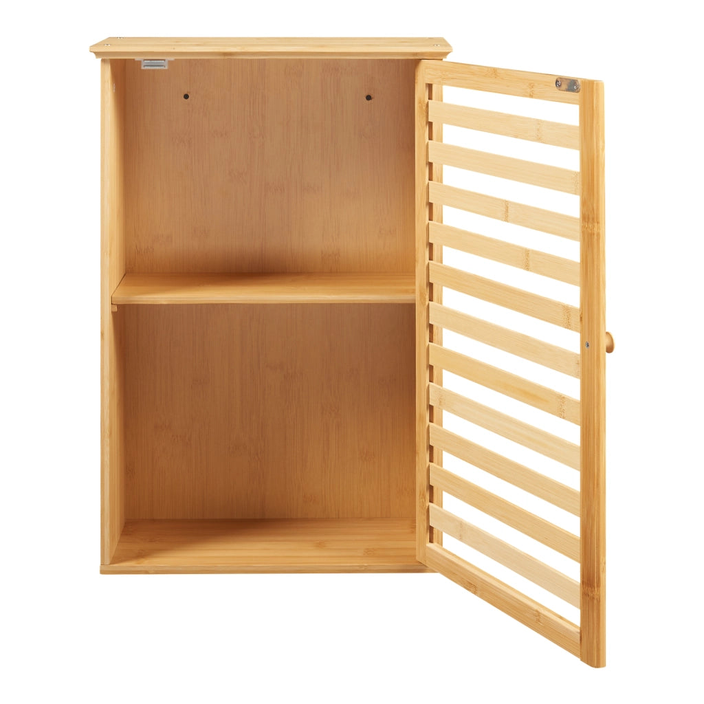 Armadietto da Parete per Bagno Järfälla 55x37x16 cm Bambù Naturale [en.casa]