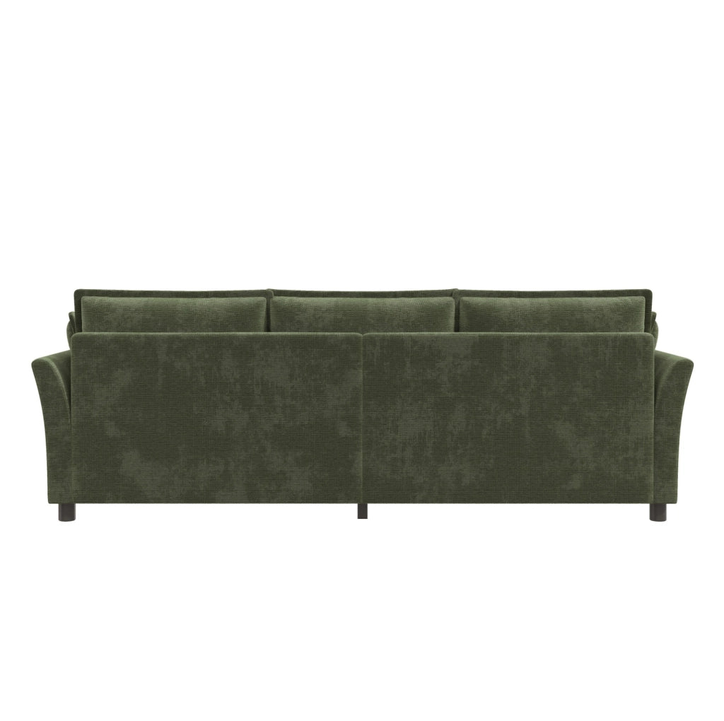 Divano modulare 3 posti in chenille 220 cm; verde