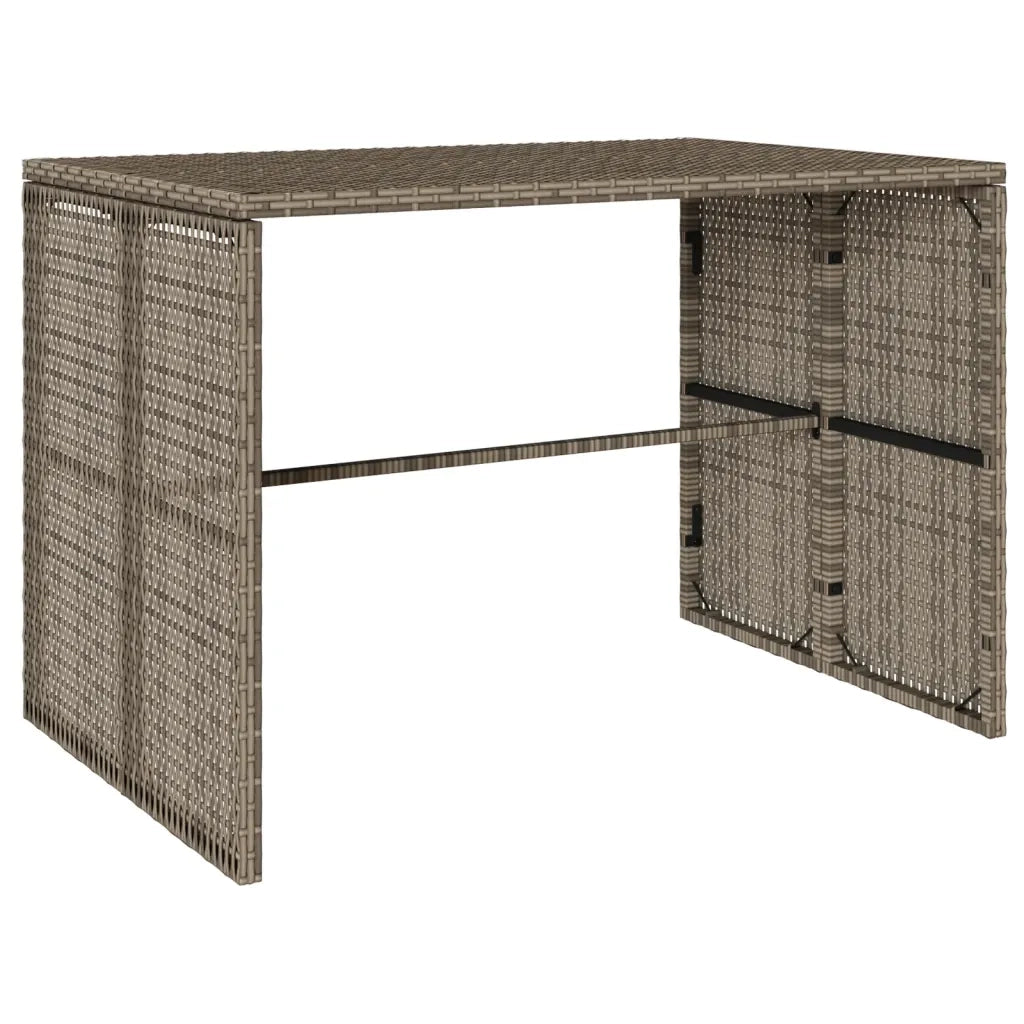 Set da Pranzo da Giardino 3 pz | Set Salotto da Giardino con Cuscini in Polyrattan Grigio