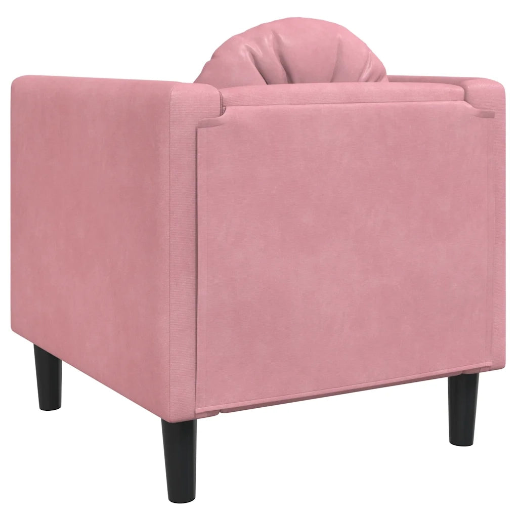 Divano Sedia-Poltrona con Cuscino Rosa in Velluto