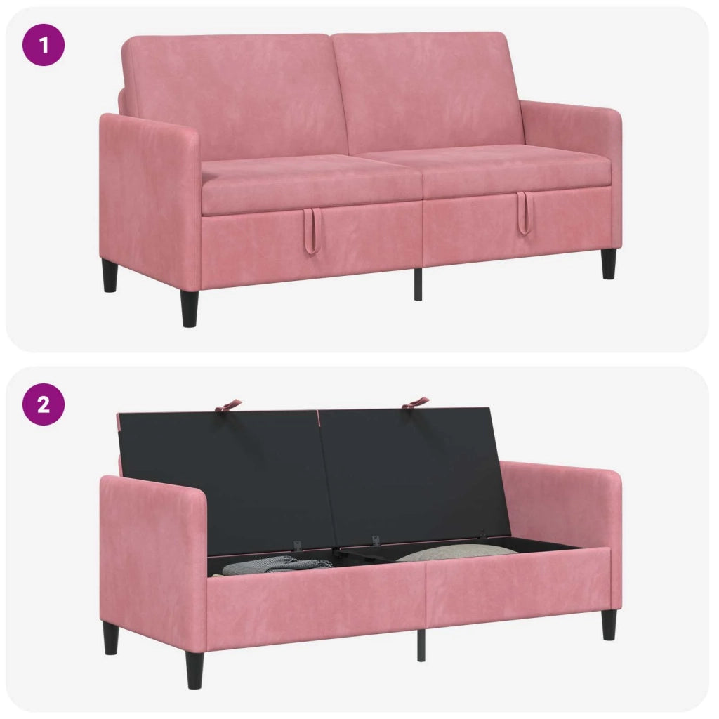 Divano con Storage Rosa 172 x 78 x 87 cm Poliestere 42036965