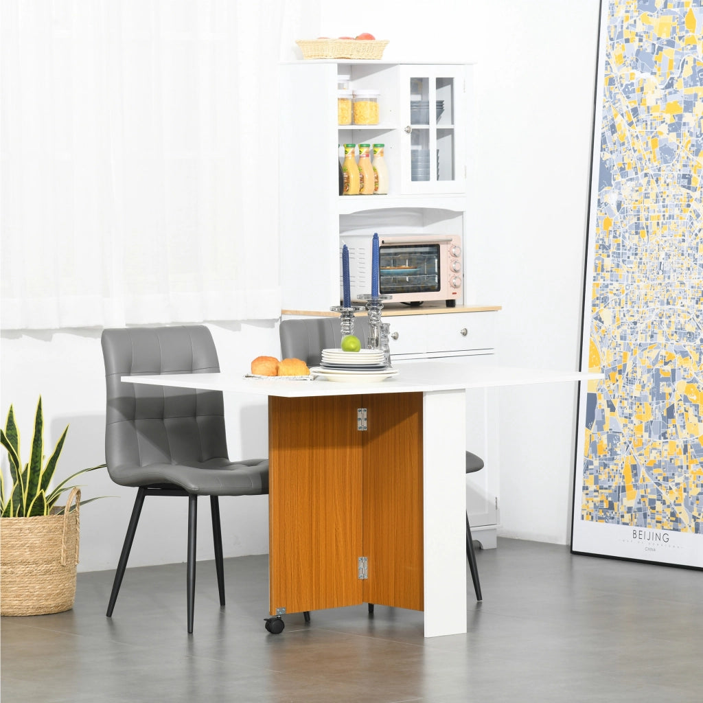 Tavolo allungabile pieghevole con ruote ¨C zephmum ¨C bianco 120x80x73 cm