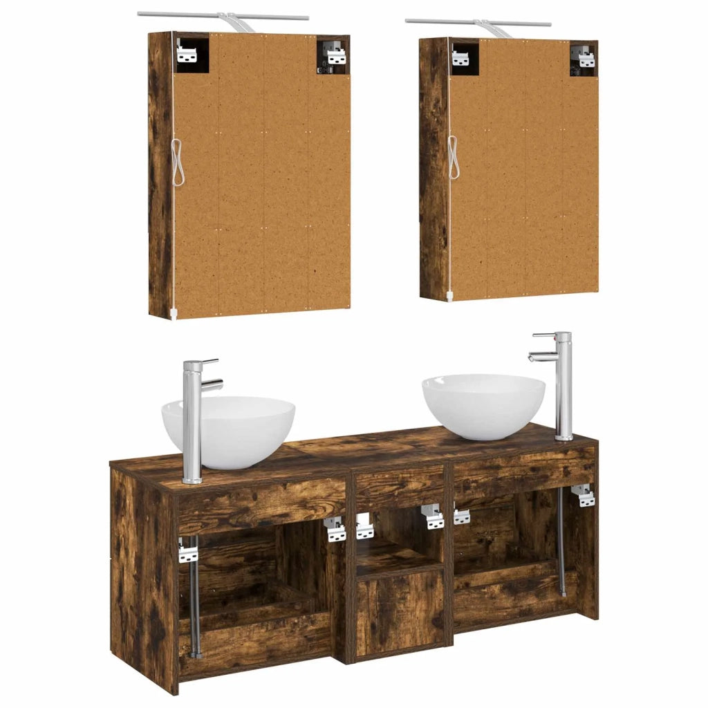 Set di mobili per il bagno 5 pcs Rovere Fumo 3406723