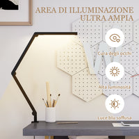 Lampada da Scrivania LED Dimmerabile con Morsetto e Braccio Regolabile Nero