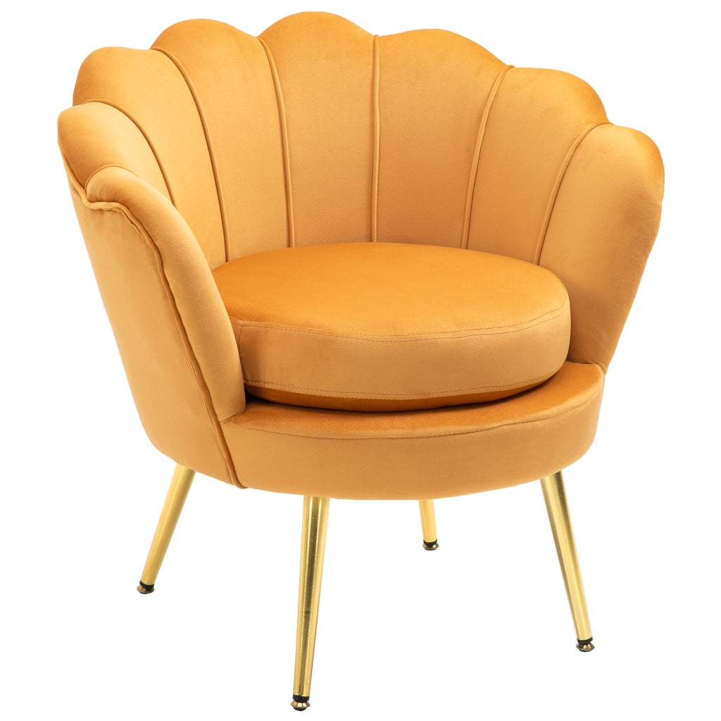 Poltrona Vintage con Schienale Alto ¨C zephmum ¨C Giallo 76x67x74cm