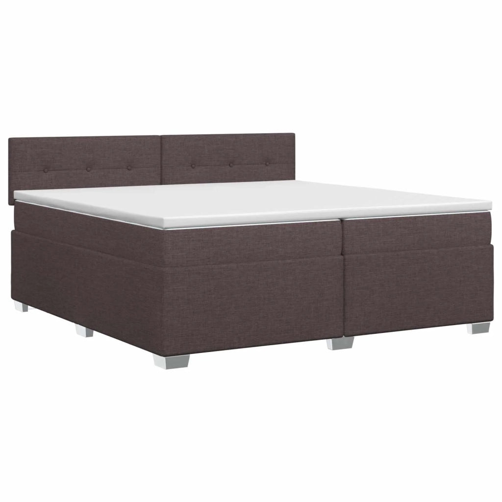 Letto box spring con materasso Marrone Scuro 200 x 200 cm 3450561