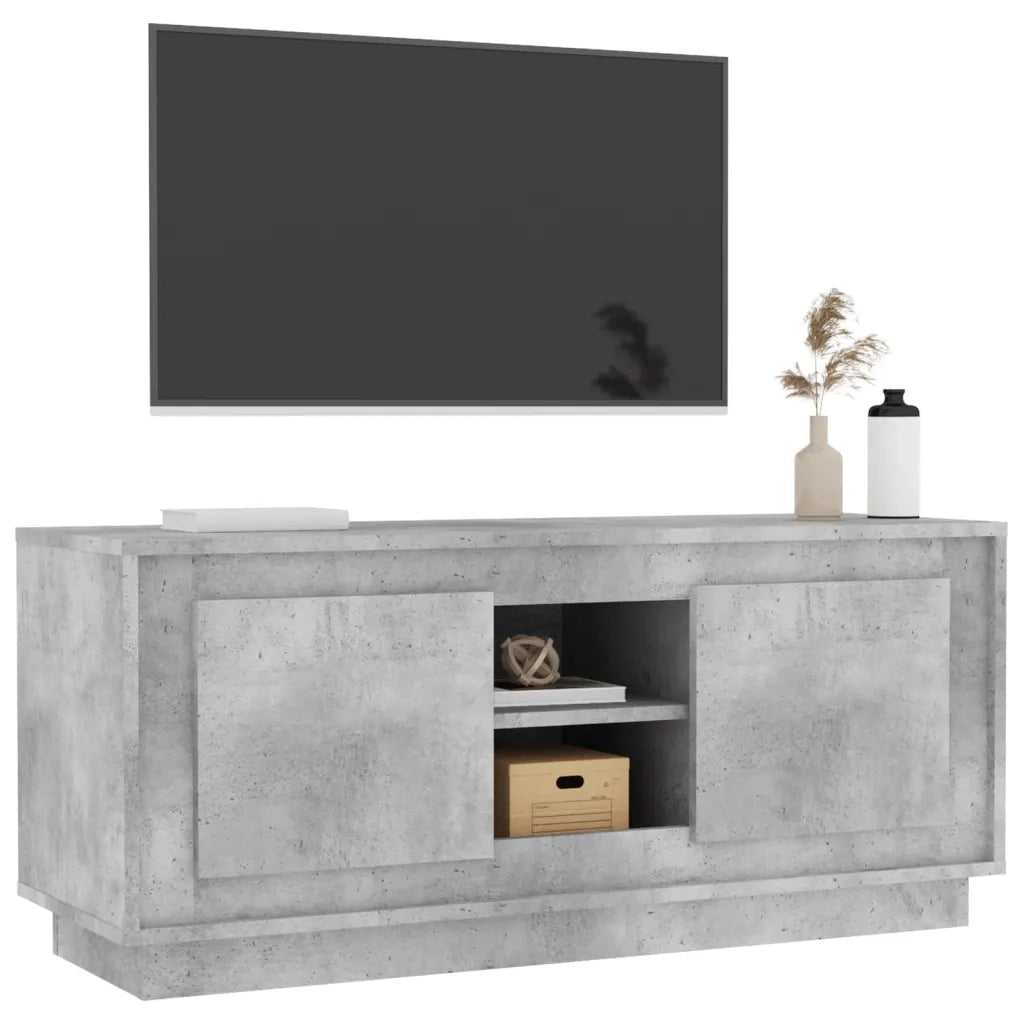 Mobile Porta TV Grigio Cemento 102x35x45cm in Legno Multistrato 819864