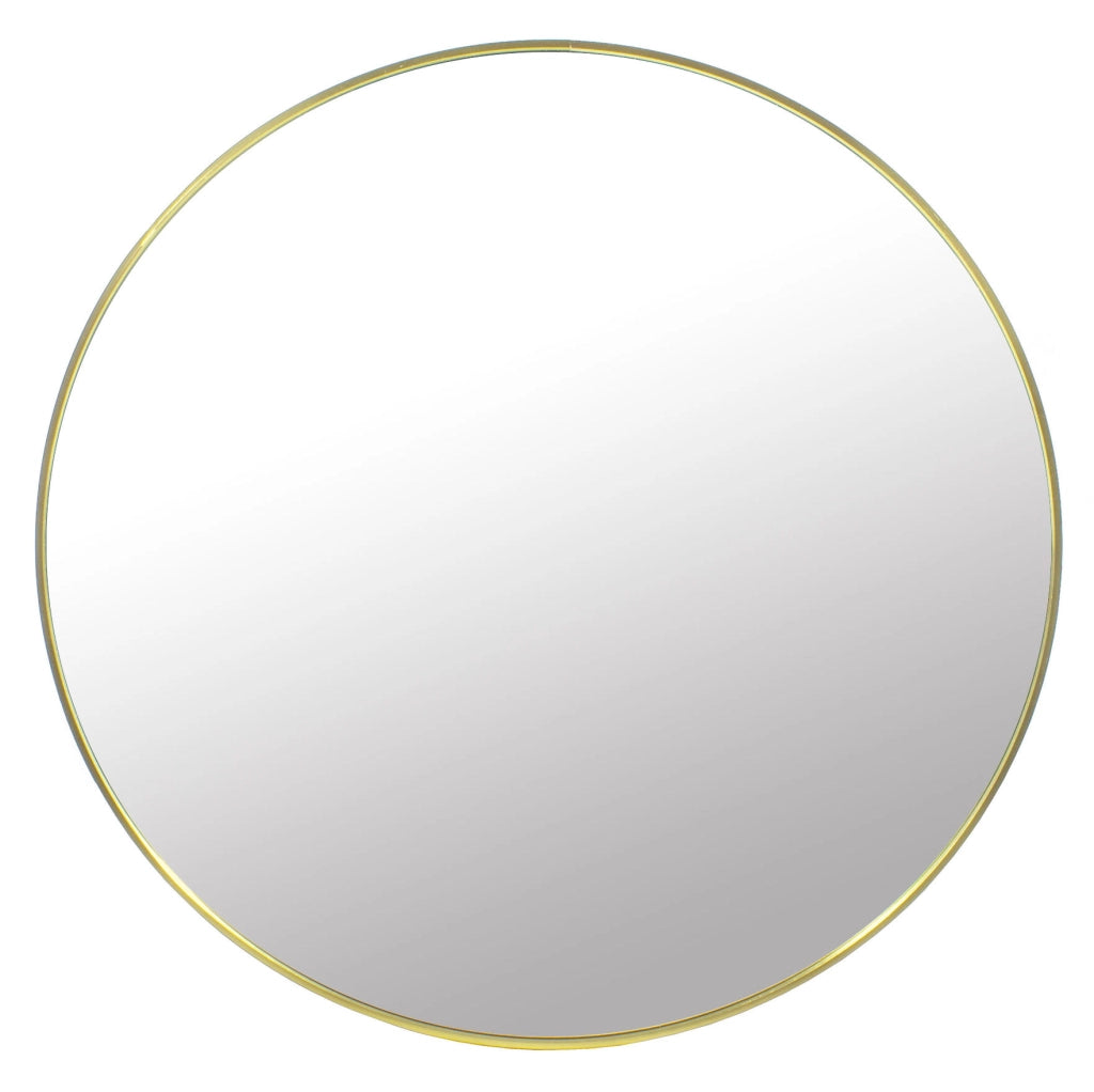 Specchio Valora 40CM con cornice dorata Specchio rotondo in metallo stile moderno