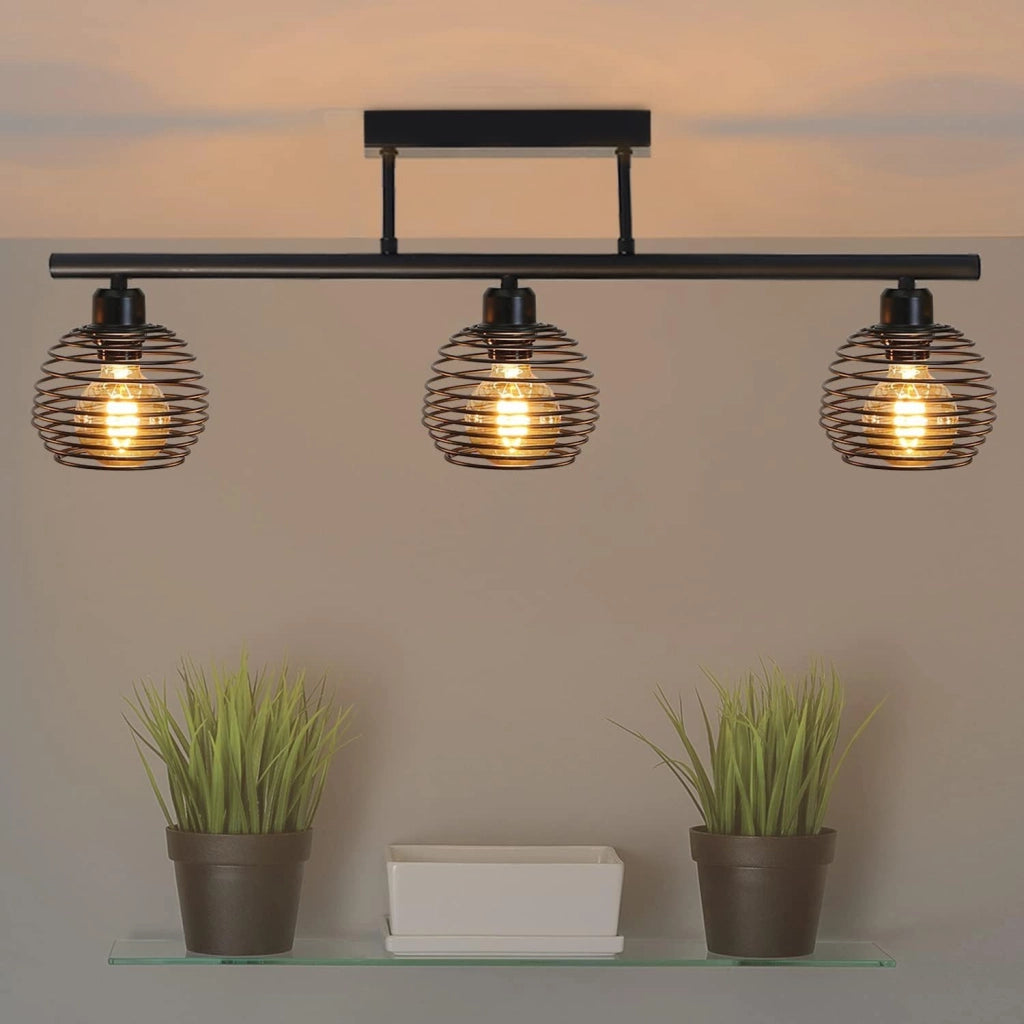 ZMH Lampada da soffitto retrò tre luci E27 soggiorno senza lampadine