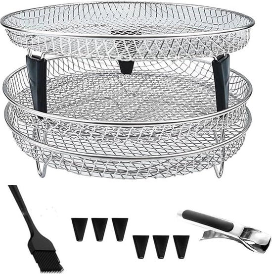 Sistema di Sostituzione per Frittiera aeree - 3 Raccordi sovrapponibili - Adatto per tutti i modelli di 4.2QT - 5.8QT frittiera aeree forno Svelto cottura