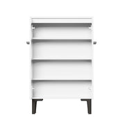 Mobile Scarpiera con 2 Ante e Ripiani Regolabili; Stile Moderno; in Pannello Truciolare; Bianco e Nero; 60??34;5??95 cm