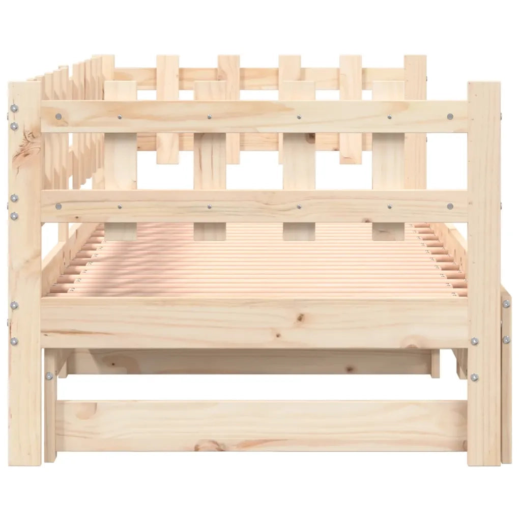 Dormeuse Estraibile 2x(80x200) cm in Legno Massello di Pino 840385