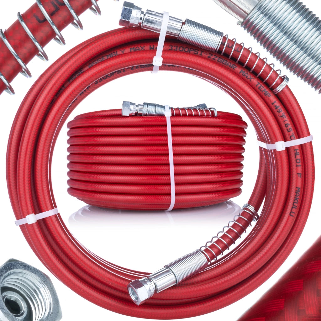 Tubo Alta Pressione per Airless Rosfix 20m Rosso – Durata e Flessibilità | 228 Bar, 1/4" | Verniciatura Professionale