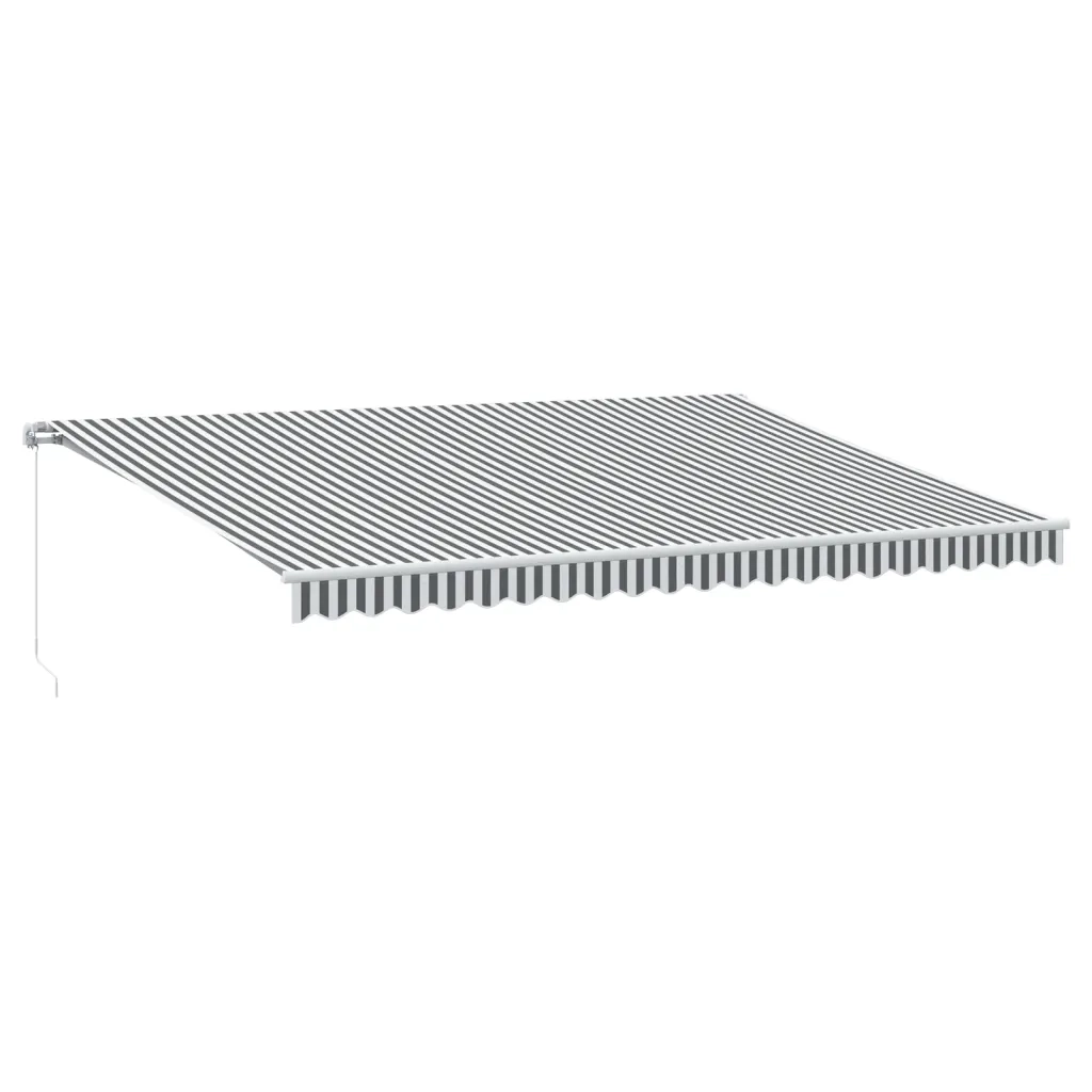 vidaXL Tenda Retrattile Manuale con LED Antracite e Bianco 500x350 cm