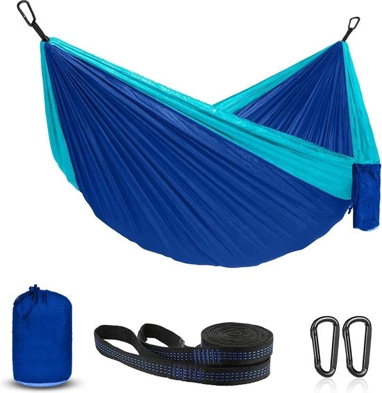 Materasso da Sospensione Portatile per Campeggio e Attività Outdoor - Materasso da Paracadute per Escursioni e Escursionismo - 210D Nylon Sospensione per Giardino, Picnic e Viaggi - Blu Celeste