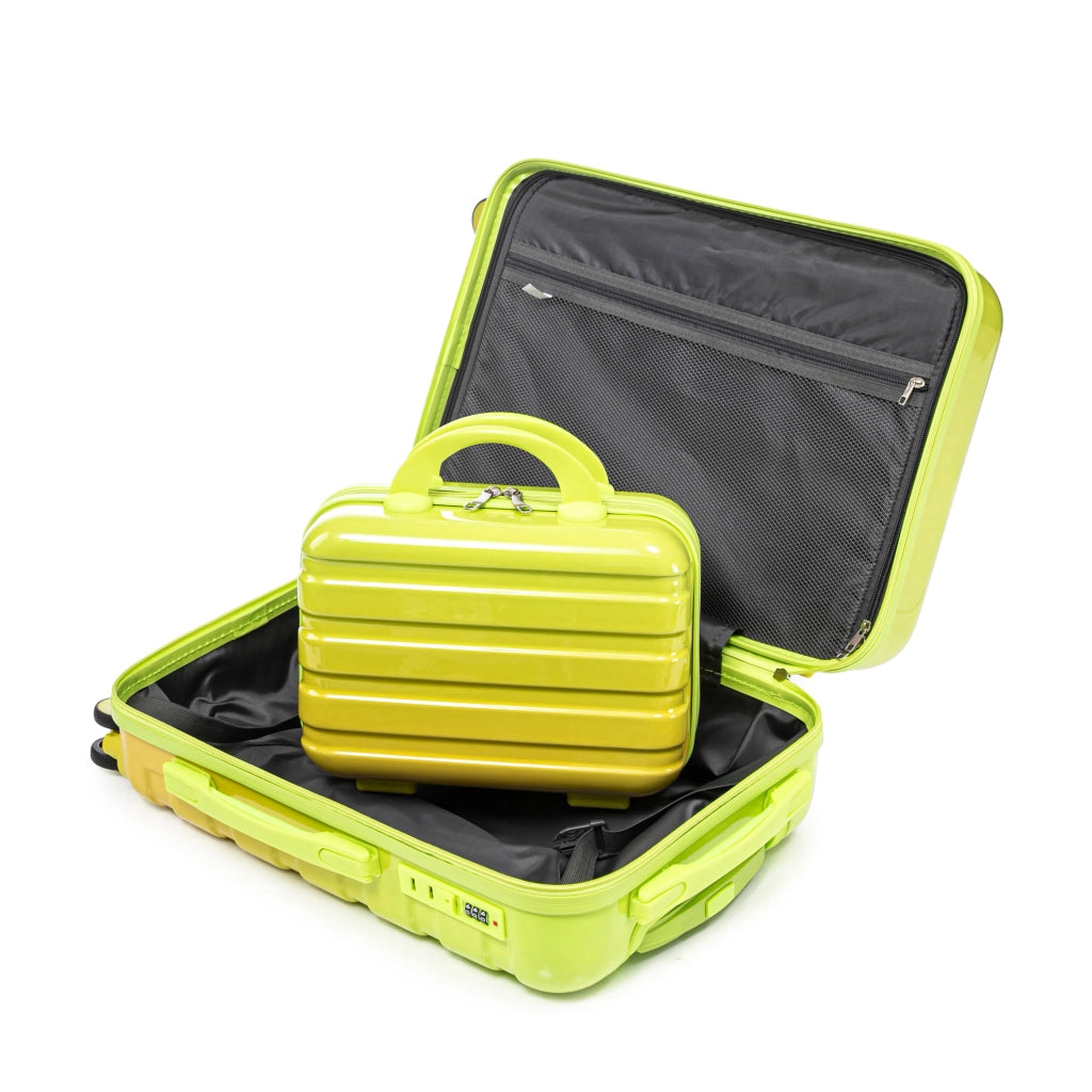 Set valigie 2 pezzi PC spinner con lucchetto a combinazione e beauty case 14", verde