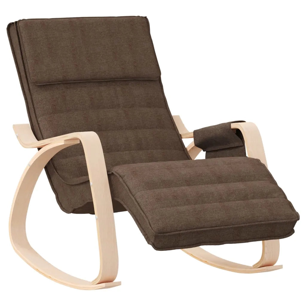 Sedia a Dondolo Marrone Scuro in Tessuto CFW4330951