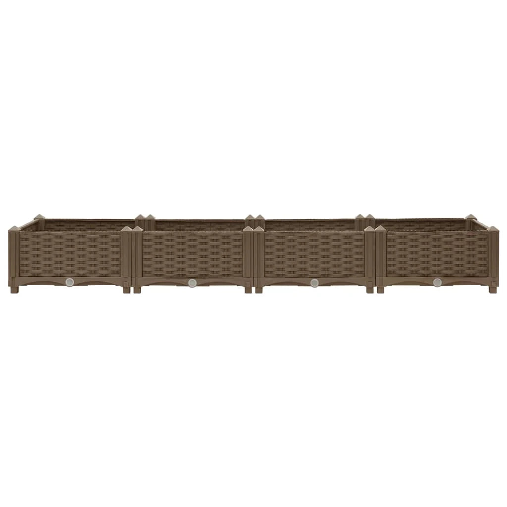 Fioriera rialzata per piante e fiori giardino 160 x 40 x 23 cm polipropilene marrone 02_0000916