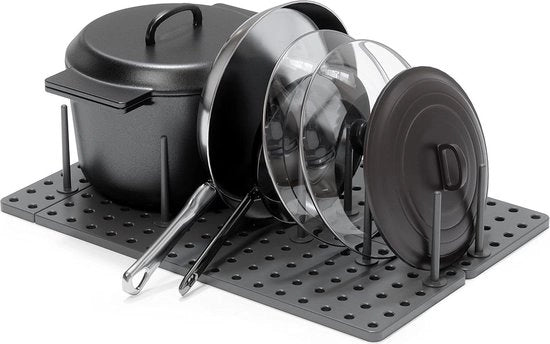 Sistema di archiviazione per contenitori alimentari - set da 2 pezzi - 45 x 15 x 10 cm - realizzato in legno di chiodo