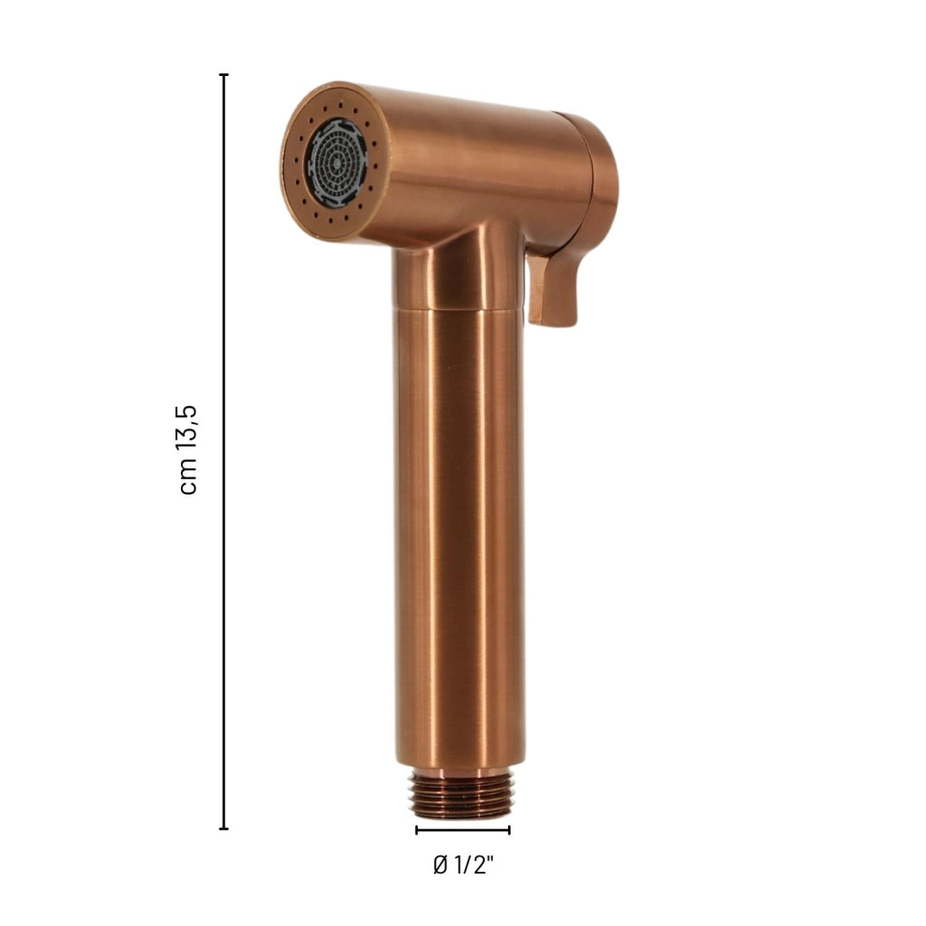 Idroscopino wc doccetta ottone portatile shutoff monogetto con leva ogomondo kit *** finitura- oro rosa tondo, confez...