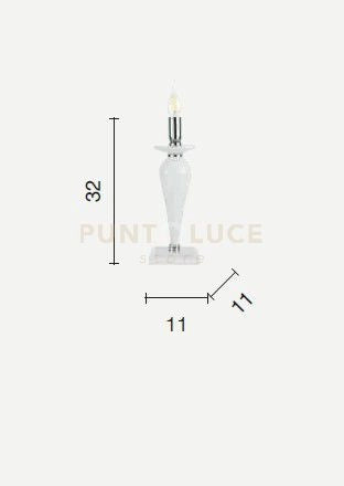LUME PICCOLO PAGANINI OTTANIO CROMO 1 LUCE ATTACCO E14 H.32CM