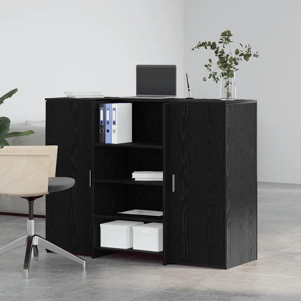 Banco Reception Rovere Nero 135x50x103,5 cm Legno Multistrato 3324188