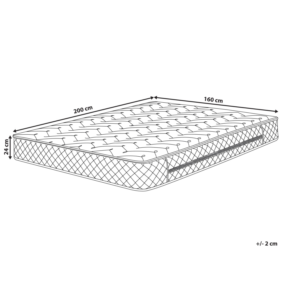 Materasso a molle insacchettate bianco rigido 160 x 200 cm in poliestere con memory foam di raffreddamento con cerniera