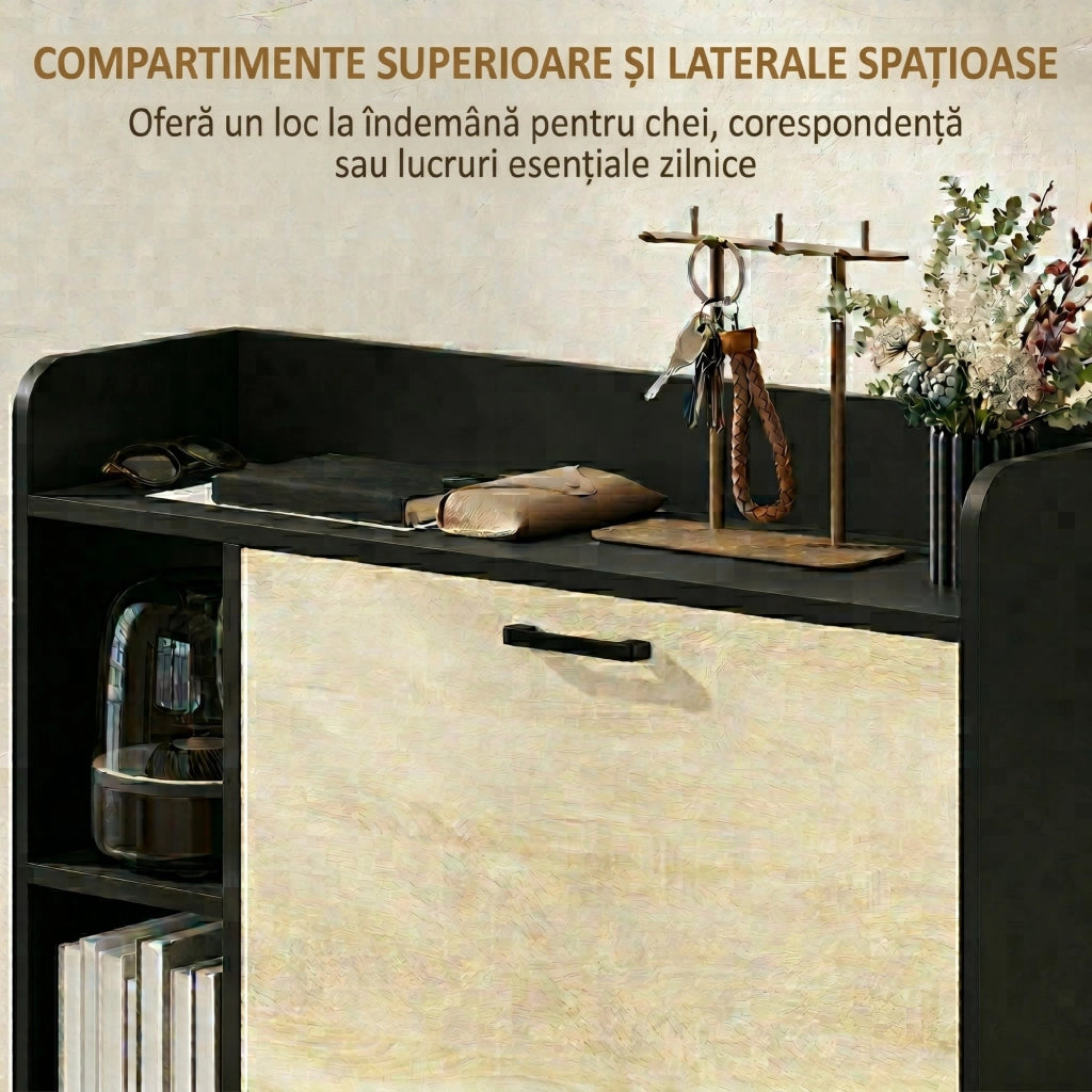 Scarpiera Moderna con 2 Cassetti ¨C Minimal ¨C Effetto Legno Naturale 83x24x90,5cm