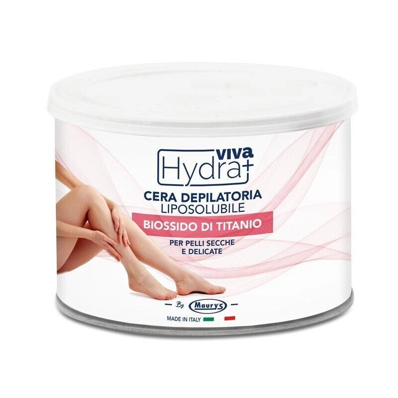 HYDRA VIVA+ VASO DI CERA DEPILATORIA AL TITANIO ROSA LIPOSOLUBILE DA 400 ML