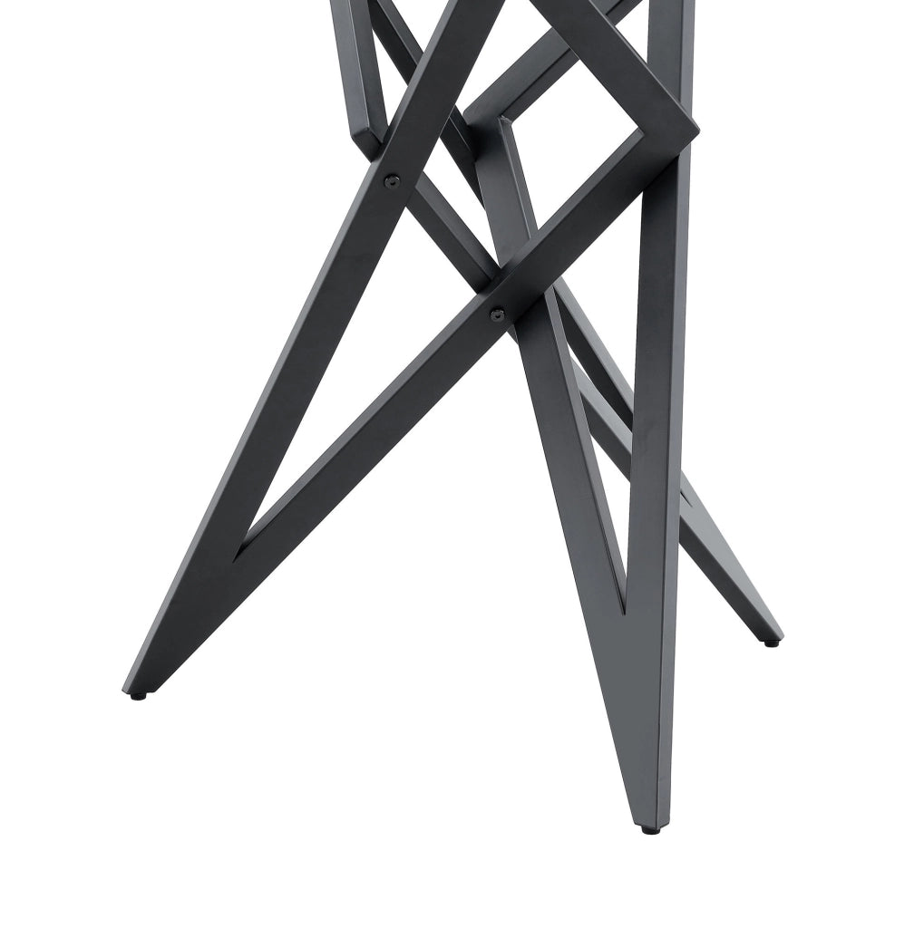 Tavolino da caffè rotondo in vetro e metallo nero Ø 85 cm