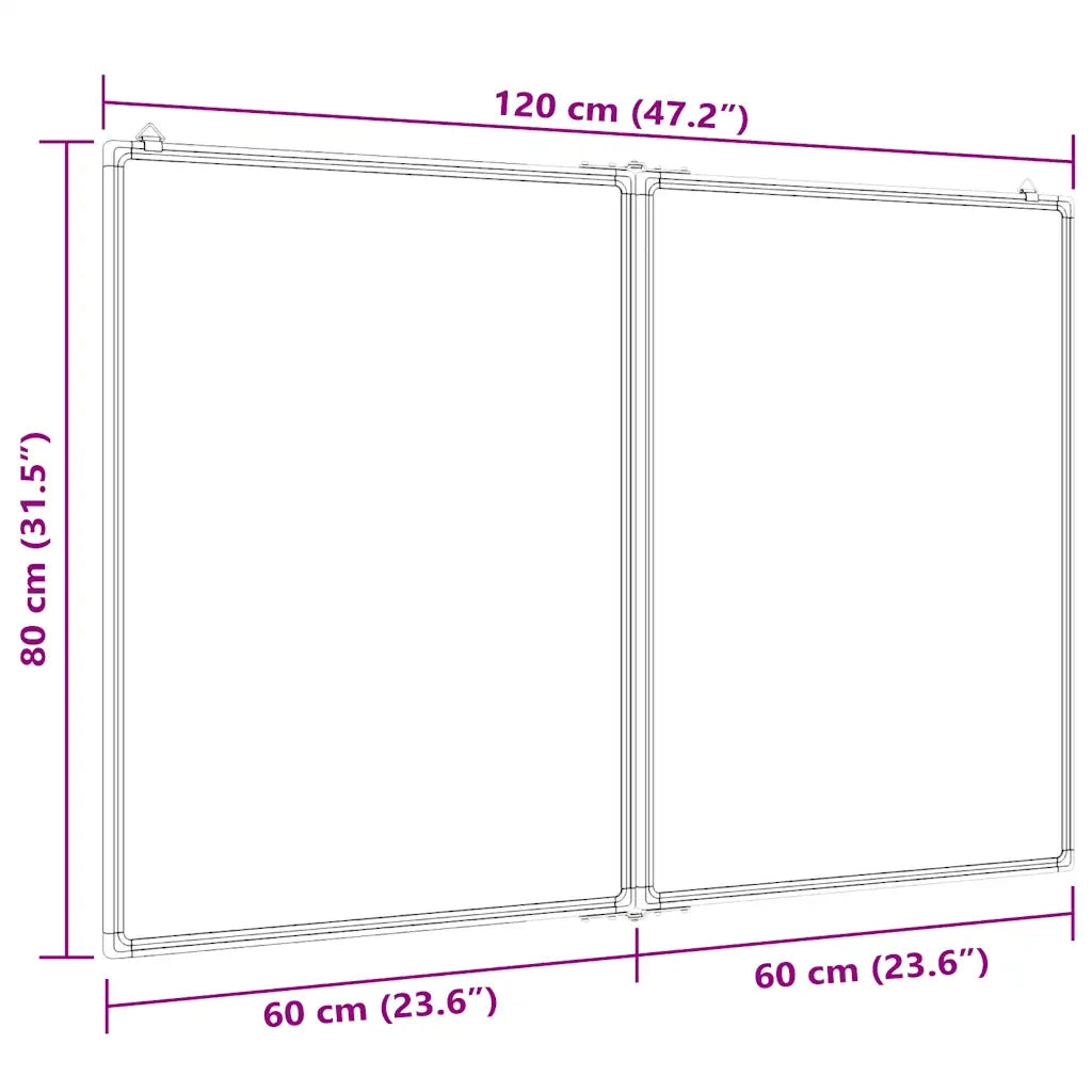Lavagna Magnetica Pieghevole 120x80x1,7 cm in Alluminio