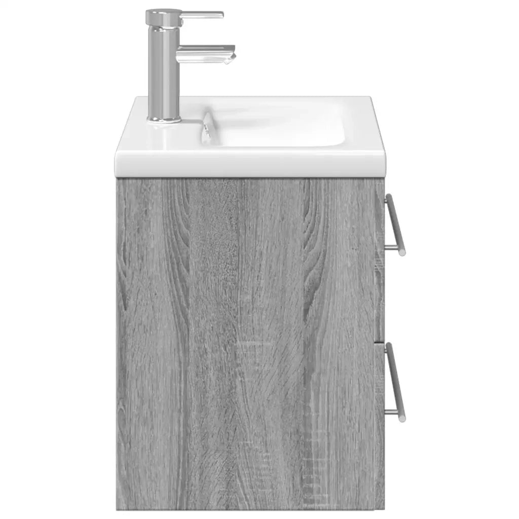 Mobile da Bagno con Lavabo | Armadio Lavabo Integrato Grigio Sonoma