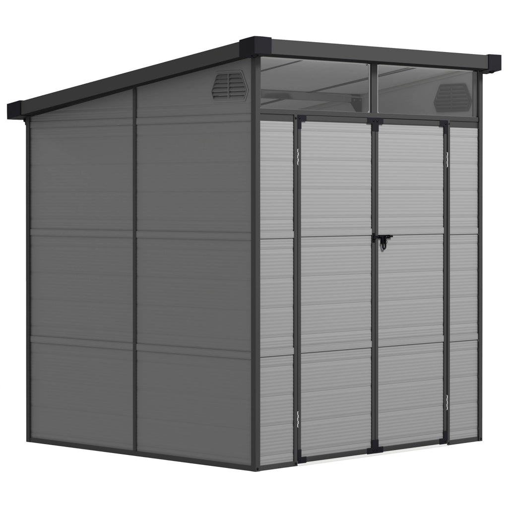 Capanno da giardino in plastica 3;24m3 190x191x215cm Capanno da giardino con tetto monopendio; porta chiudibile a chiave; capanno impermeabile; mobile da giardino esterno per giardino; area esterna; grigio chiaro