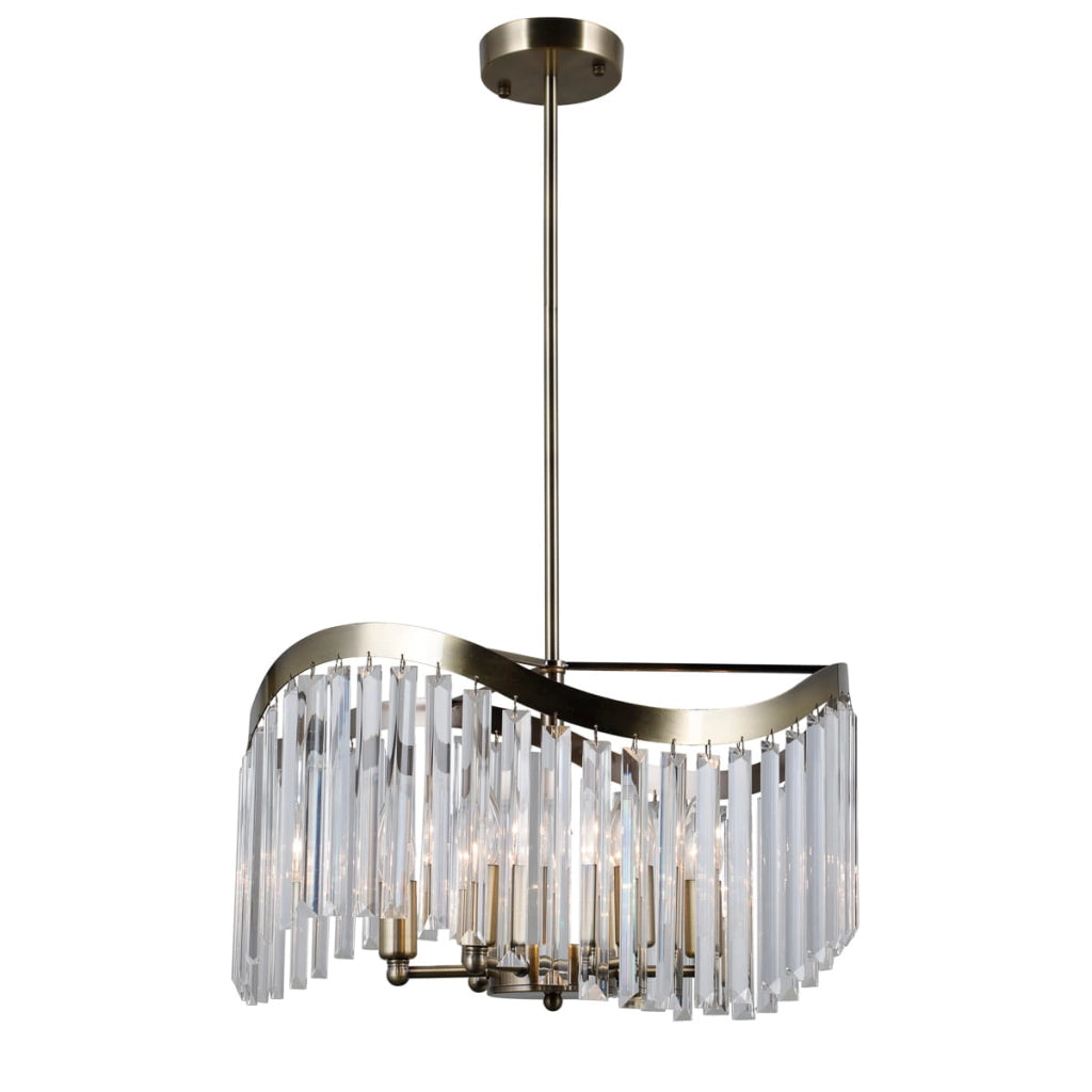 Lampadario Italux Sabriga bronzo antico cristallo 6xE14