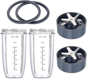 Compatibile con Nutri Bullet 600w/900w blender - inclusa grande tazza da 32 oz (946,4 ml) - coperchio e tappo riutilizzabile con gomma e pacchetto di sigillatura, compatibile con Nutri Bullet 600w/900w blenders