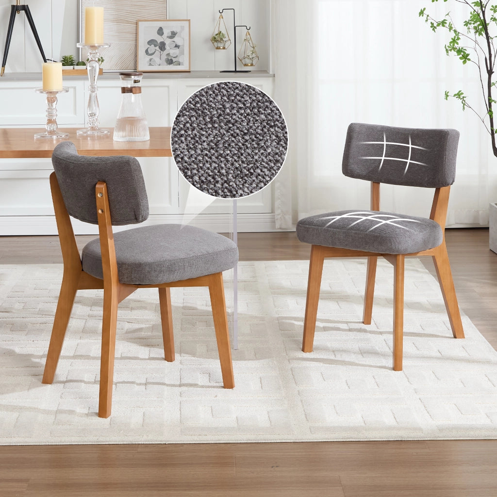 SEDIA da pranzo Set da 2 pezzi 54,5x47x77 cm Grigio Legno massello