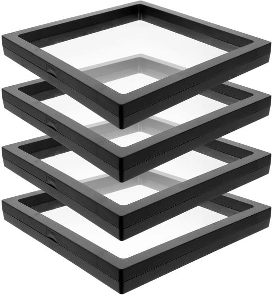 Vetrina Decorativa a Cilindro - 4 Pezzi - 18x18x2 cm - Inox - Transparente - Antiossidante