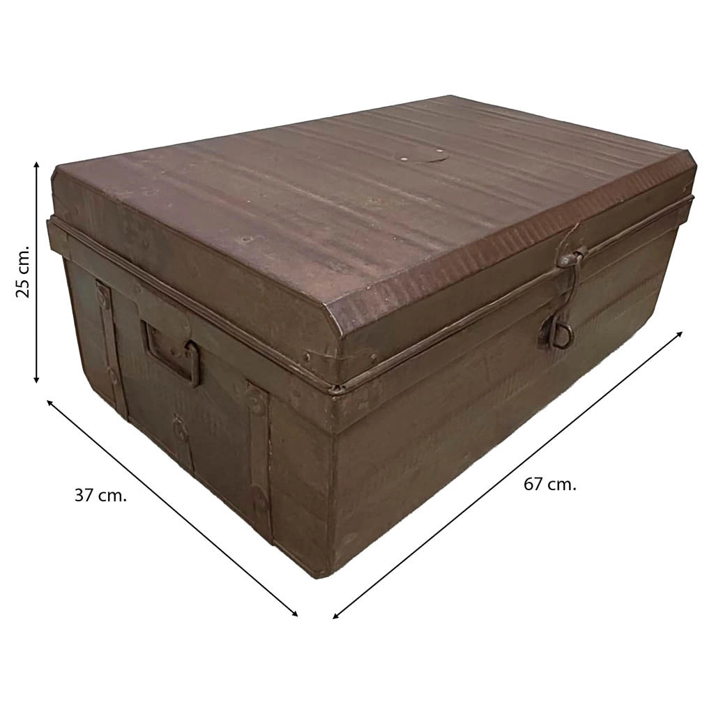 Valigia artigianale in metallo, 67x37x25h cm