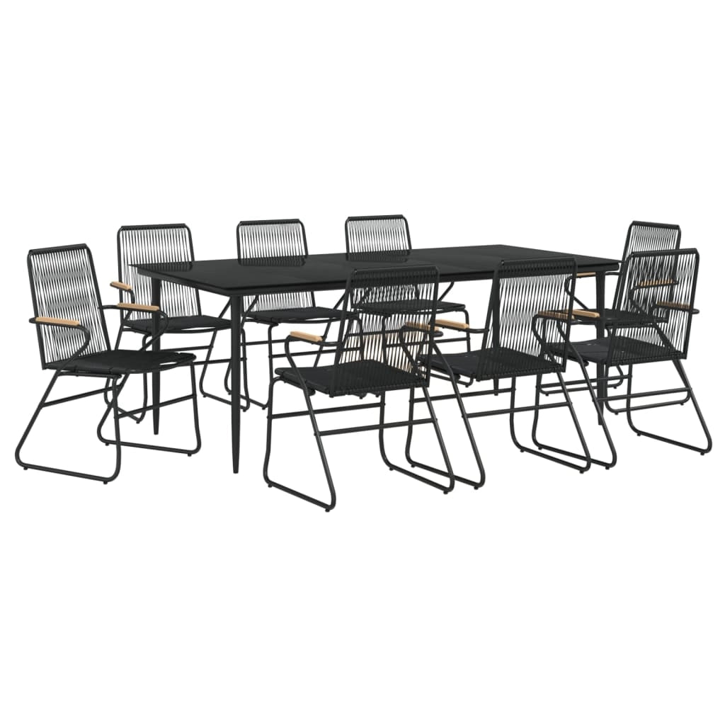Set da pranzo da giardino in rattan nero PVC da 9 pezzi 02_0014480