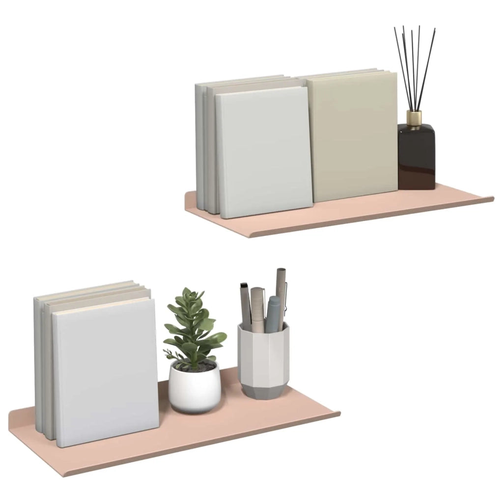 2 pz Mensola | Ripiano | Scaffale sospesa Rosa 40 x 18 x 2,5 cm Acciaio