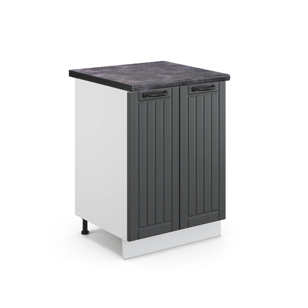 Mobiletto base cucina Fame-Line Antracite rustico/Bianco 60 cm, PL Antracite Vicco