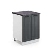 Mobiletto base cucina Fame-Line Antracite rustico/Bianco 60 cm, PL Antracite Vicco