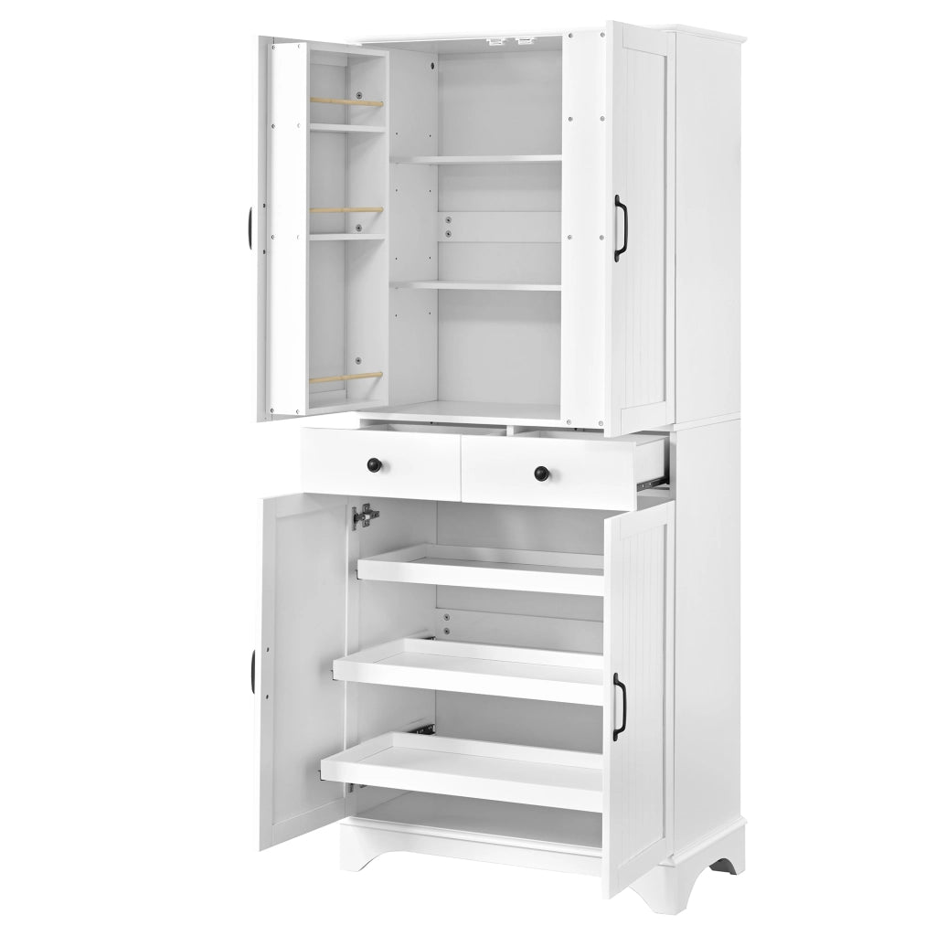 Armadio Alto con Ripiani Regolabili e Cassetti ¨C MINIMAL ¨C Bianco